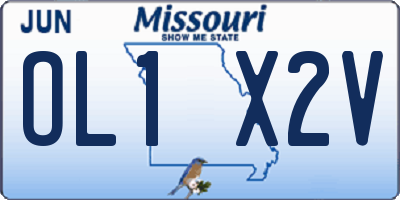 MO license plate OL1X2V