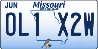 MO license plate OL1X2W