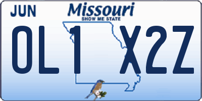 MO license plate OL1X2Z