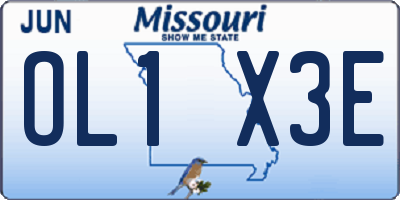 MO license plate OL1X3E