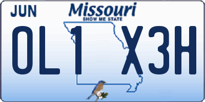 MO license plate OL1X3H