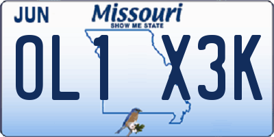 MO license plate OL1X3K