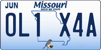 MO license plate OL1X4A