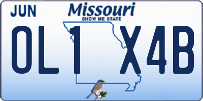 MO license plate OL1X4B