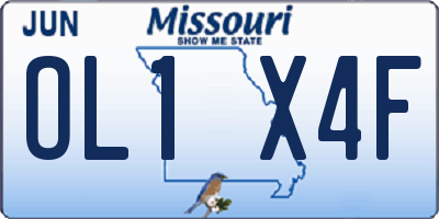 MO license plate OL1X4F