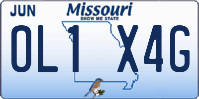 MO license plate OL1X4G