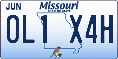 MO license plate OL1X4H