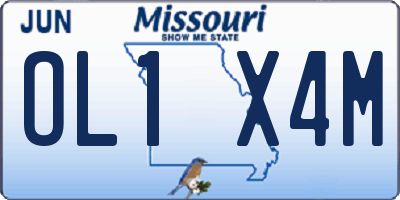 MO license plate OL1X4M