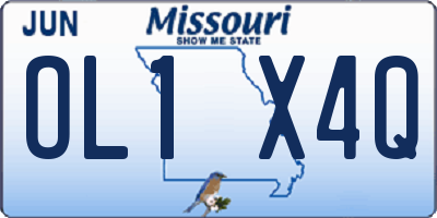 MO license plate OL1X4Q