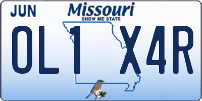 MO license plate OL1X4R