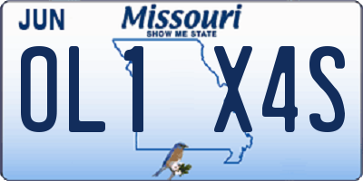 MO license plate OL1X4S