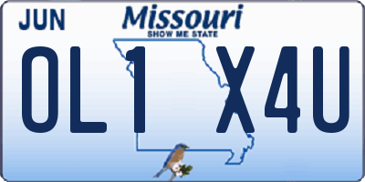 MO license plate OL1X4U