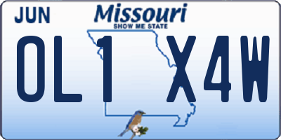 MO license plate OL1X4W