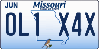 MO license plate OL1X4X