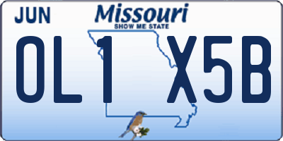 MO license plate OL1X5B