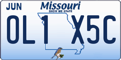 MO license plate OL1X5C