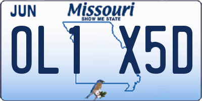 MO license plate OL1X5D