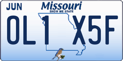 MO license plate OL1X5F