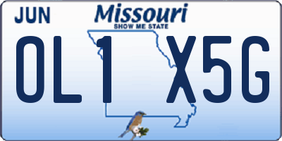 MO license plate OL1X5G