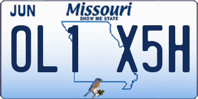 MO license plate OL1X5H