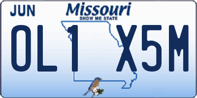 MO license plate OL1X5M