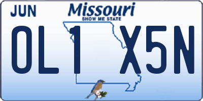 MO license plate OL1X5N