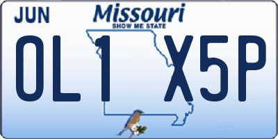 MO license plate OL1X5P
