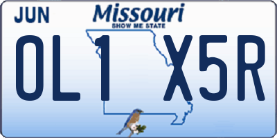 MO license plate OL1X5R