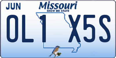 MO license plate OL1X5S
