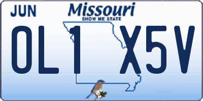 MO license plate OL1X5V