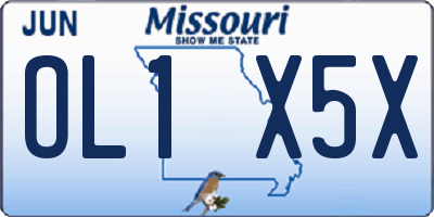MO license plate OL1X5X