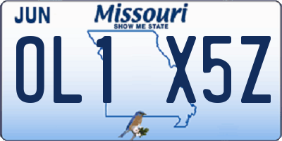 MO license plate OL1X5Z