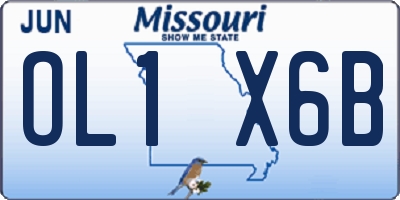 MO license plate OL1X6B