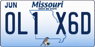 MO license plate OL1X6D