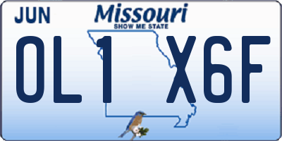 MO license plate OL1X6F