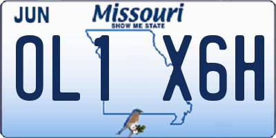 MO license plate OL1X6H