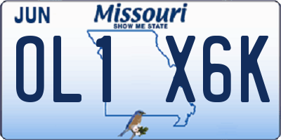 MO license plate OL1X6K