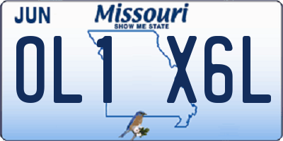 MO license plate OL1X6L