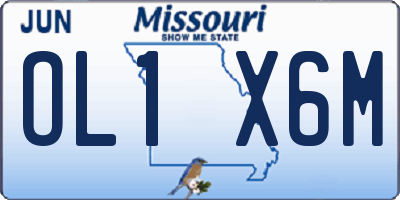 MO license plate OL1X6M