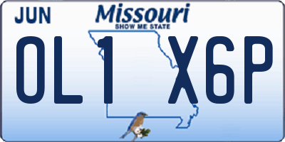 MO license plate OL1X6P