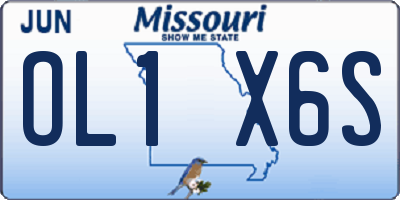 MO license plate OL1X6S