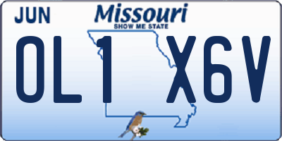 MO license plate OL1X6V