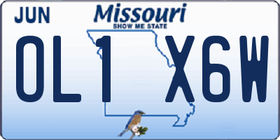 MO license plate OL1X6W