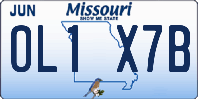 MO license plate OL1X7B