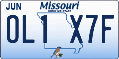 MO license plate OL1X7F