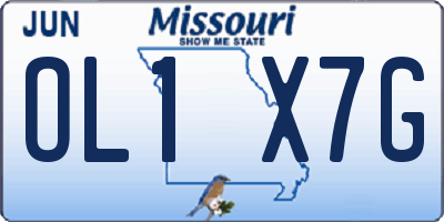 MO license plate OL1X7G