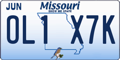 MO license plate OL1X7K