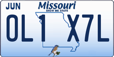 MO license plate OL1X7L
