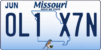 MO license plate OL1X7N