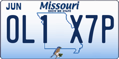 MO license plate OL1X7P